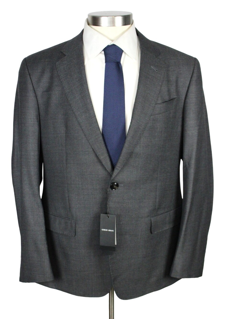 $3295 Giorgio Armani Soft Suit 44 R (54 EU) Mens Grey Birdseye 150s Wool 2 Piece